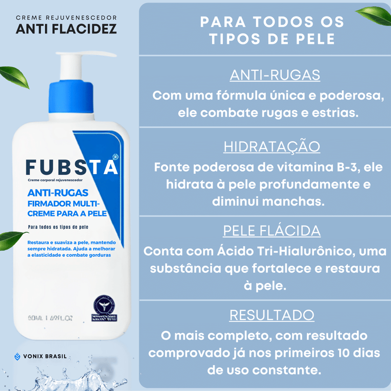 Creme de Pele Anti-Rugas e Flacidez Fubsta® [COMPRE 1 LEVE 2]